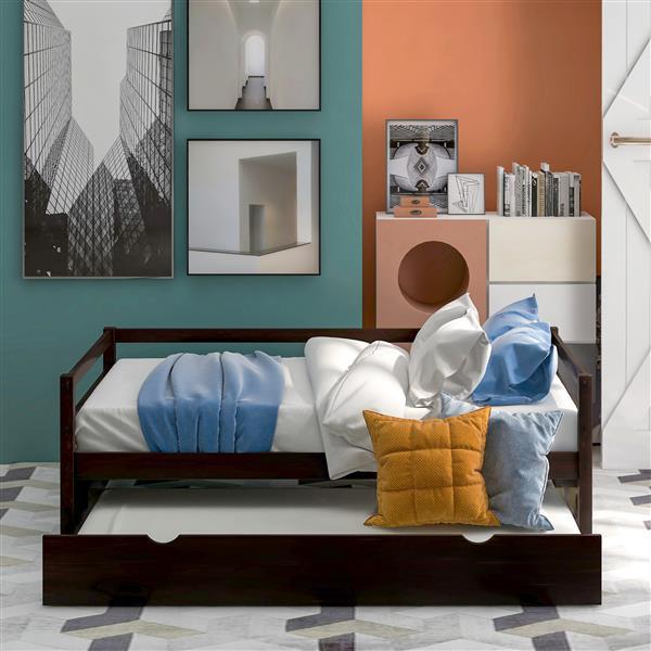 Sofa Bed With Roller Frame Set, Double Size, Espresso Colour