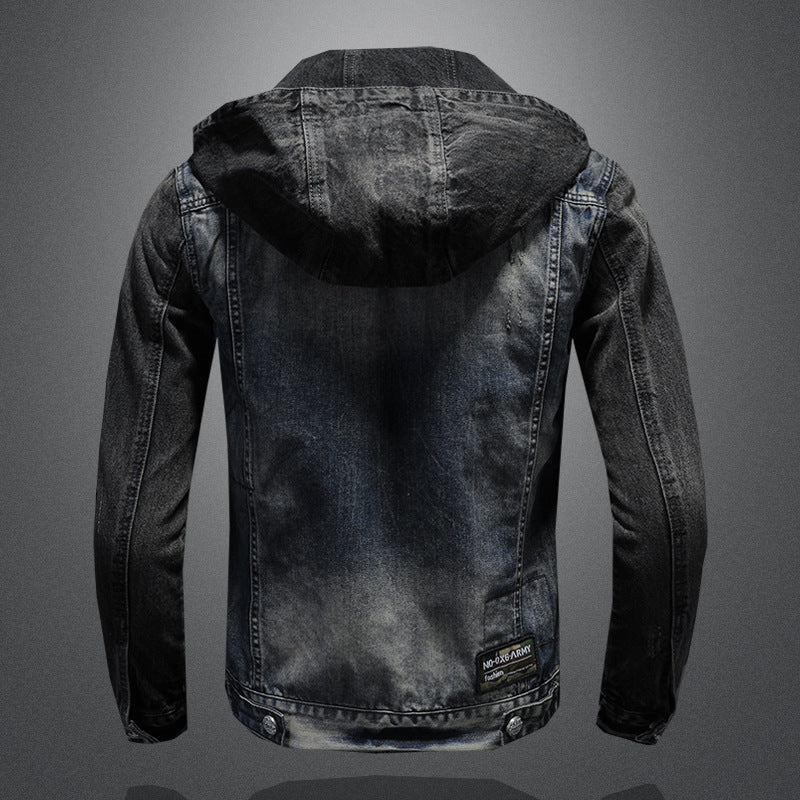Men's Fashion Casual Slim-fit Hood Denim Jacket