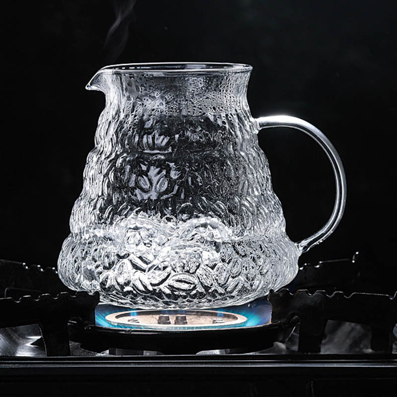 Heat-Resistant Hand-Blown Open Flame Direct-Fired Glass Coffee Pot