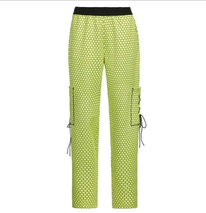 Designed Loose Woven Trousers With Lace Pockets