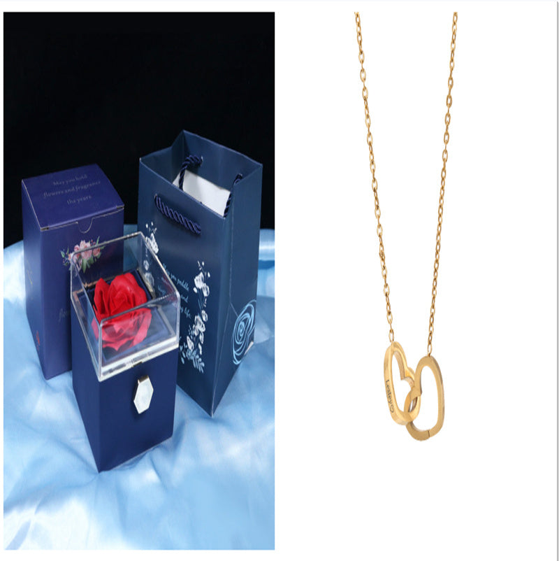Rotating Soap Flower Rose Gift Box Creative Rotating Rose Jewelry Packaging Box Valentine's Day Gift For Women ShopWithASmile7.com