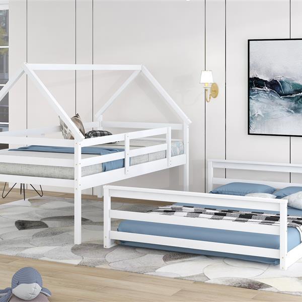 Bunk Bed With Built-in Ladder, White