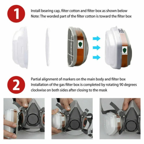 6200 Half Face Gas Mask Chemical Paint Spray Vapor Respirator ,Gas Mask Reusable