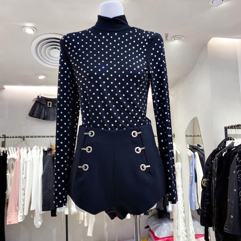 Women's Fashion High Neck Mesh Long Sleeve Bottoming Shirt