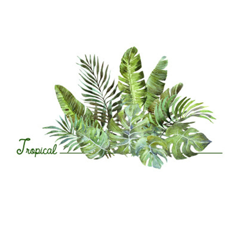 Tropical Plant Turtle Leaf Wall Sticker Home Decor Beach Palm Leave Art Wall Decal For Kids Room Living Room Bedroom Mural