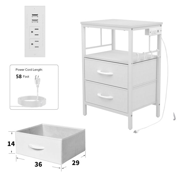 Bedside Table With Charging
