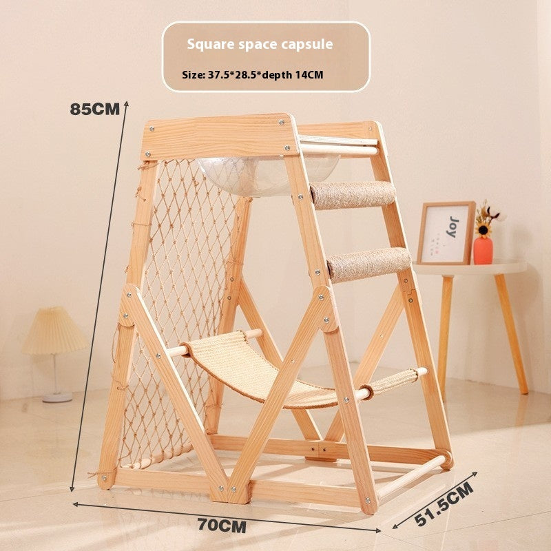 Creative Home Sisal Cat Scratching Column Solid Wood Cat Climbing Frame ShopWithASmile.com