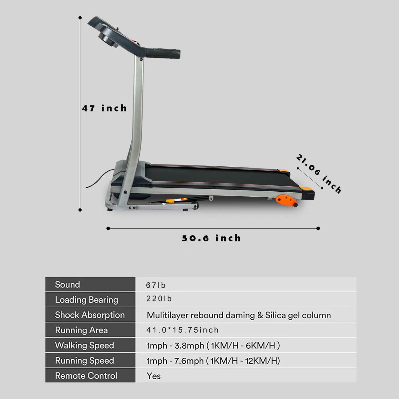 Folding Treadmill Fitness Equipment With LCD Walking Running Cardio Exercise Machine ShopWithASmile7.com