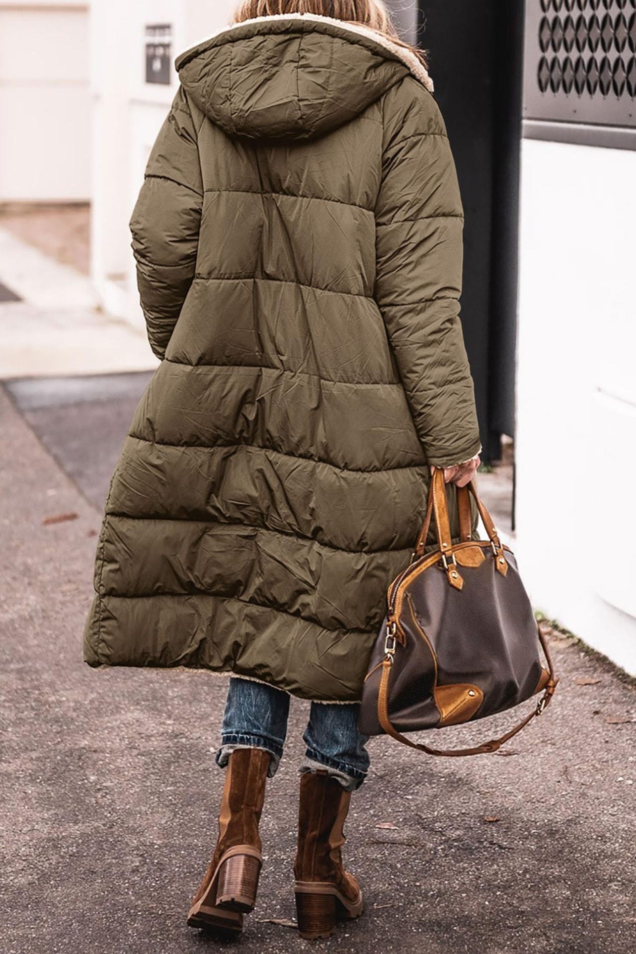 Women's Solid Color Hooded Cotton Jacket Long-sleeved Coat ShopWithASmile7.com