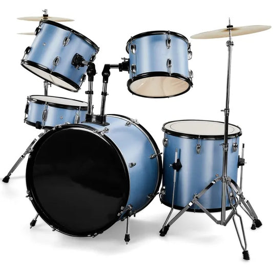 Full Size Drum Set 5-Piece Two Tom Drum, Snare Drum, Floor Tom