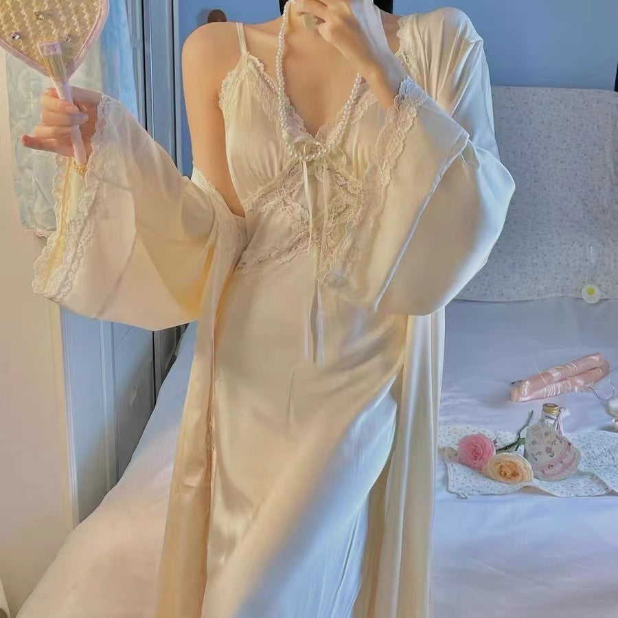 Autumn French Vintage Lace Lace Sexy Nightgown