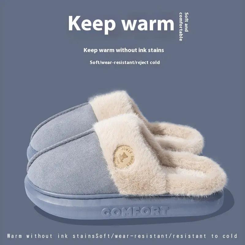 New Plush Slippers For Women Men Winter Warm Home Slipper Indoor Thick-soled Fleece Shoes My Store