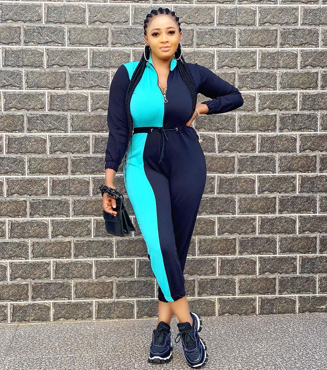 Women's Colorblock Long Sleeve Jumpsuit ShopWithASmile7.com