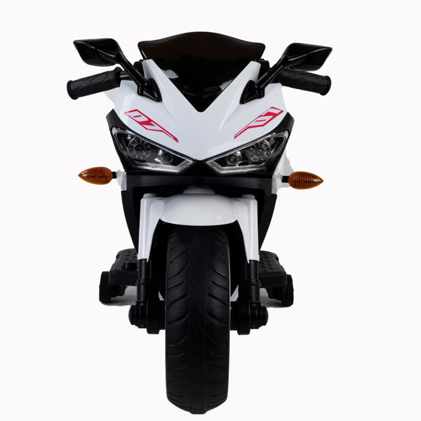 112V Electric Toy Motorcycle for Kids – Realistic Ride-On Bike with Manual Throttle, Lighting Wheels, and Music