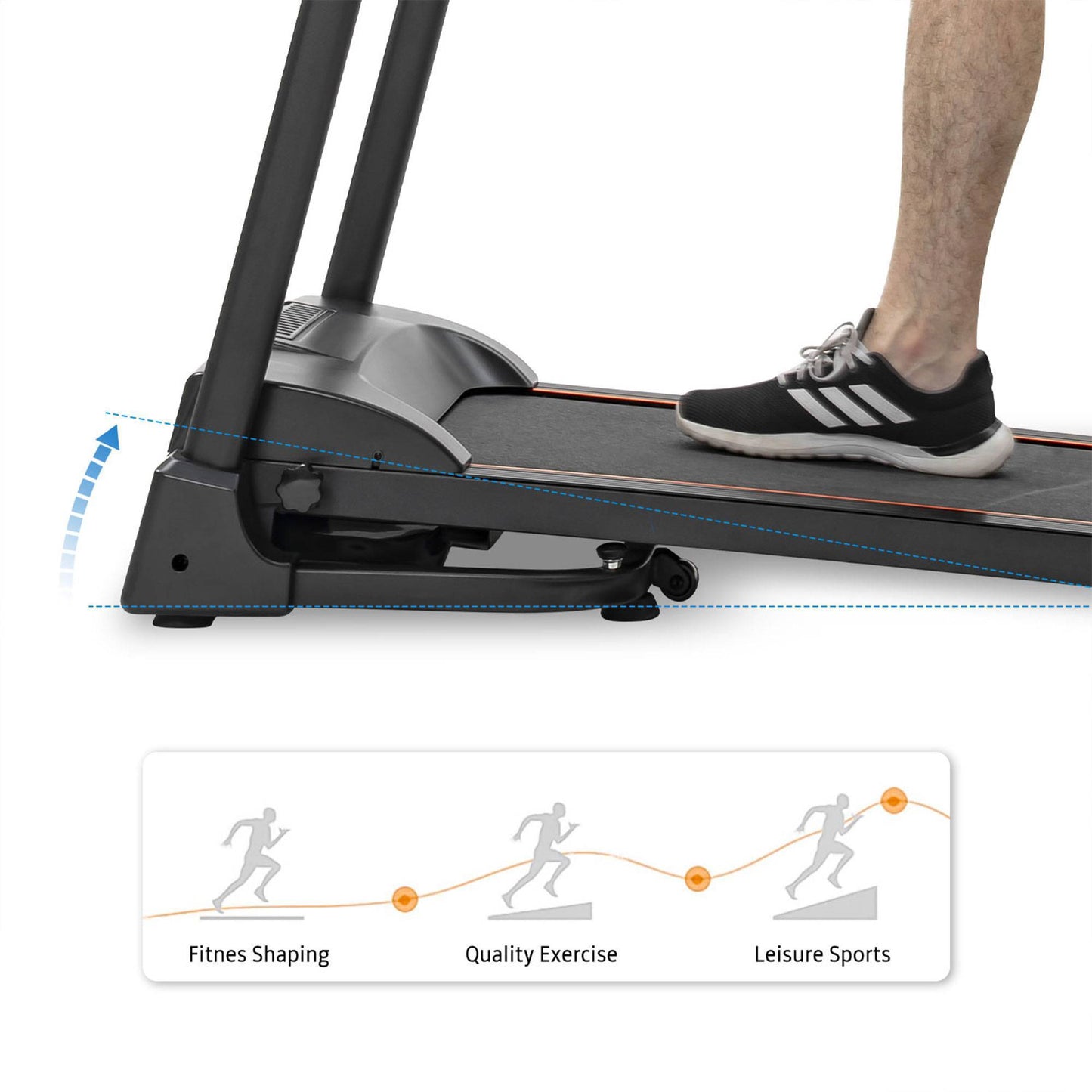 Compact Easy Folding Treadmill Motorized Running Jogging Machine Audio Speaker ShopWithASmile7.com
