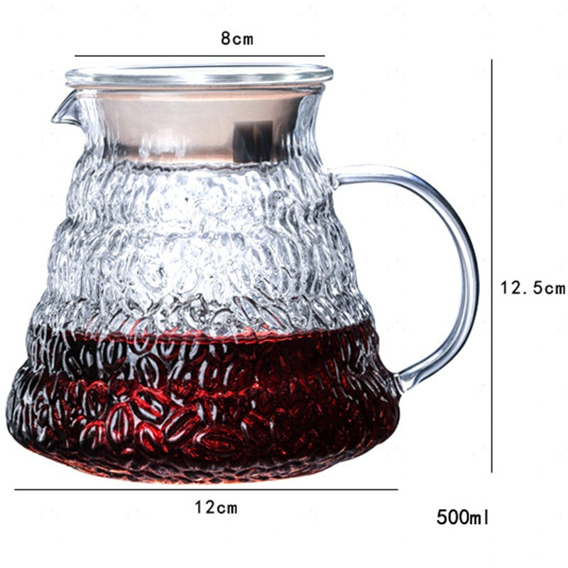 Heat-Resistant Hand-Blown Open Flame Direct-Fired Glass Coffee Pot