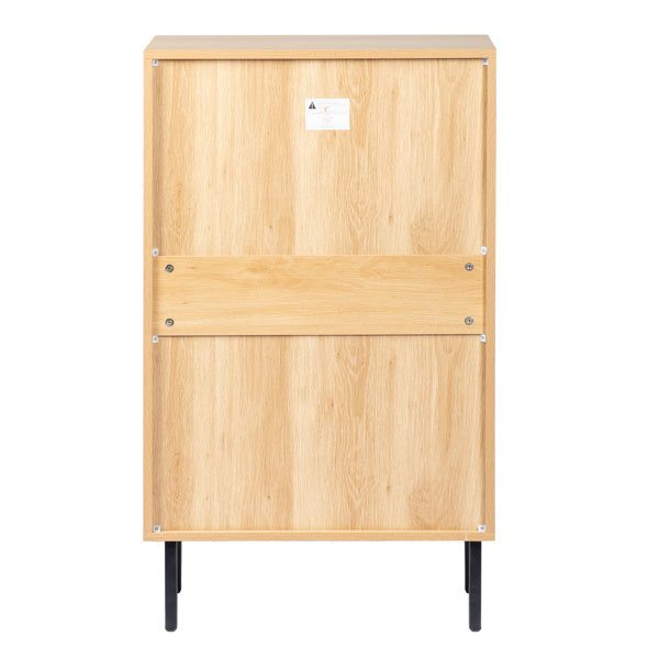 2 Buckets With A Drawstring, Rattan Face, Iron High Foot Shoe Cabinet ShopWithASmile7.com