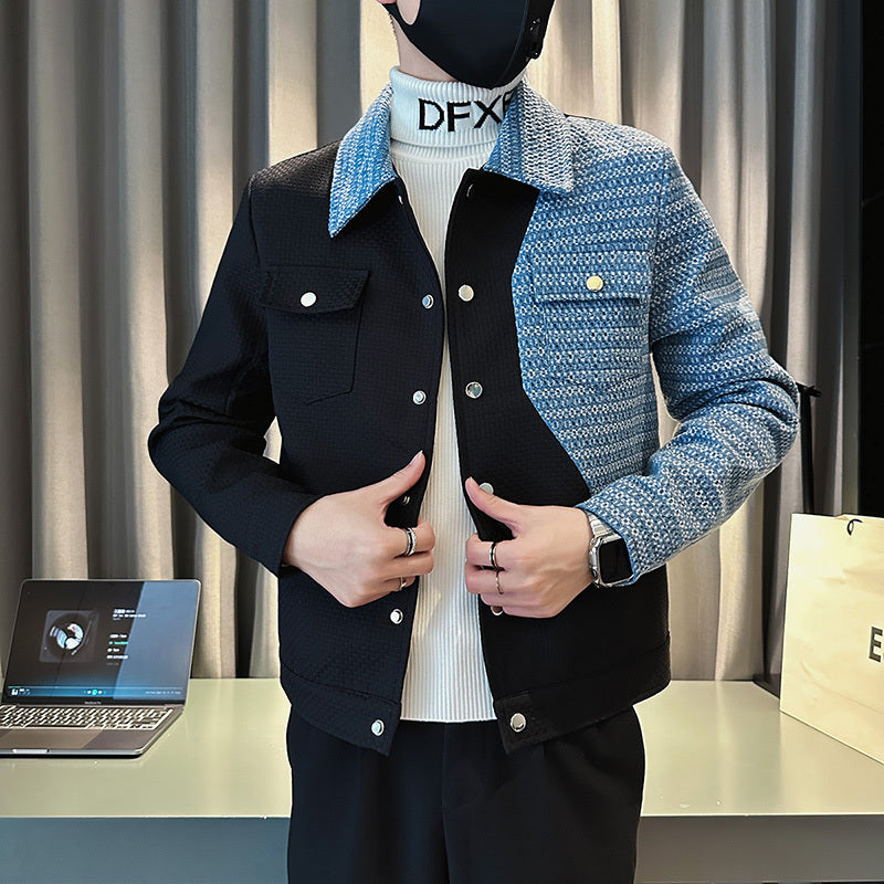 Design Sense Thickened Patchwork Men's Coat