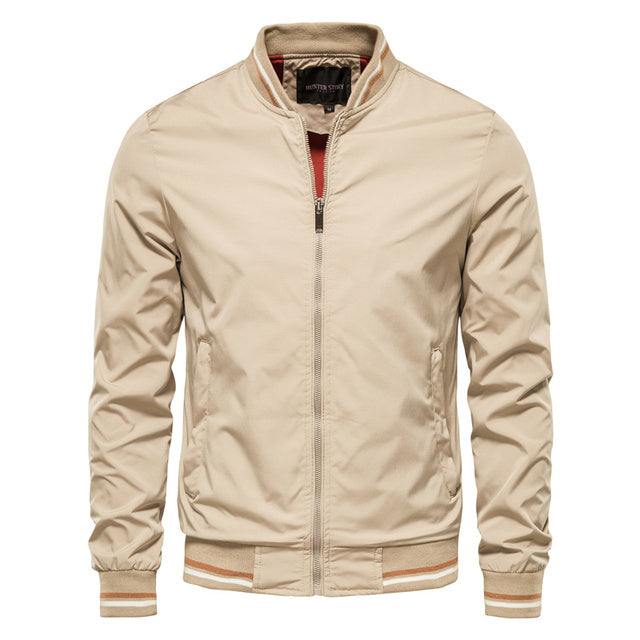 Men's Striped Zip-up Jacket With Pockets Fashion Casual Outerwear Sports Baseball Clothing Spring And Fall ShopWithASmile.com