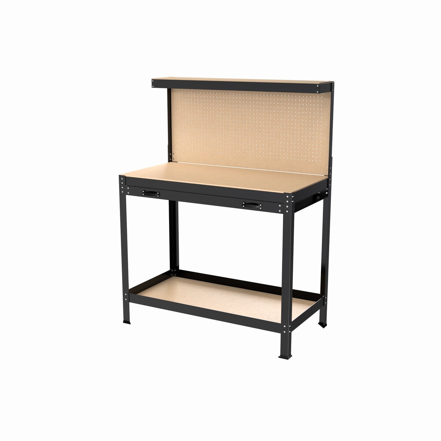 Tool Storage Workshop Table With Drawers And Pegboard