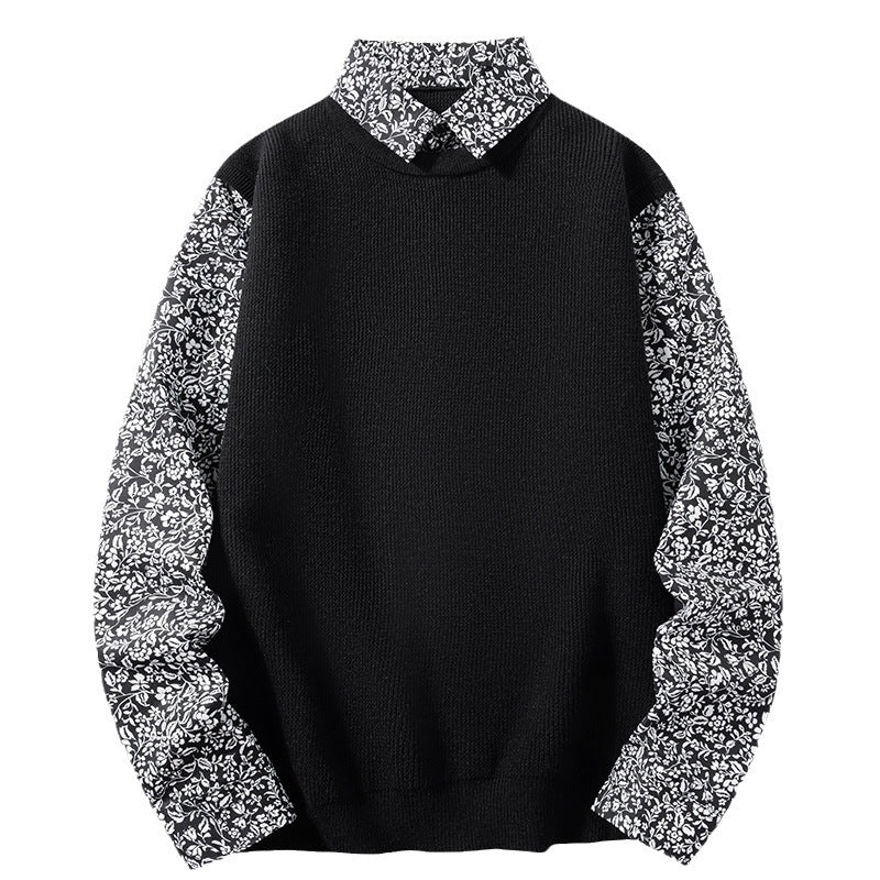 Men's Fashion Casual Shirt Collar Bottoming Sweater