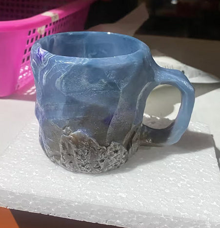 400ml Resin Mineral Crystal Coffee Mugs With Handles Elegant Fake Mineral Crystal Cup For Workplace Home Decor Christmas Gift Kitchen Gadgets ShopWithASmile7.com