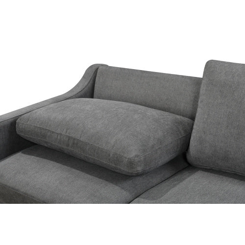 69 Inches 3-in-1 Convertible Queen Sofa Bed, Modern Fabric Love Seat Futon Sofa Sofa With Pull-out Bed, Love Seat Lounge Sofa With Reclining Back, Living Room Furniture, Dark Grey