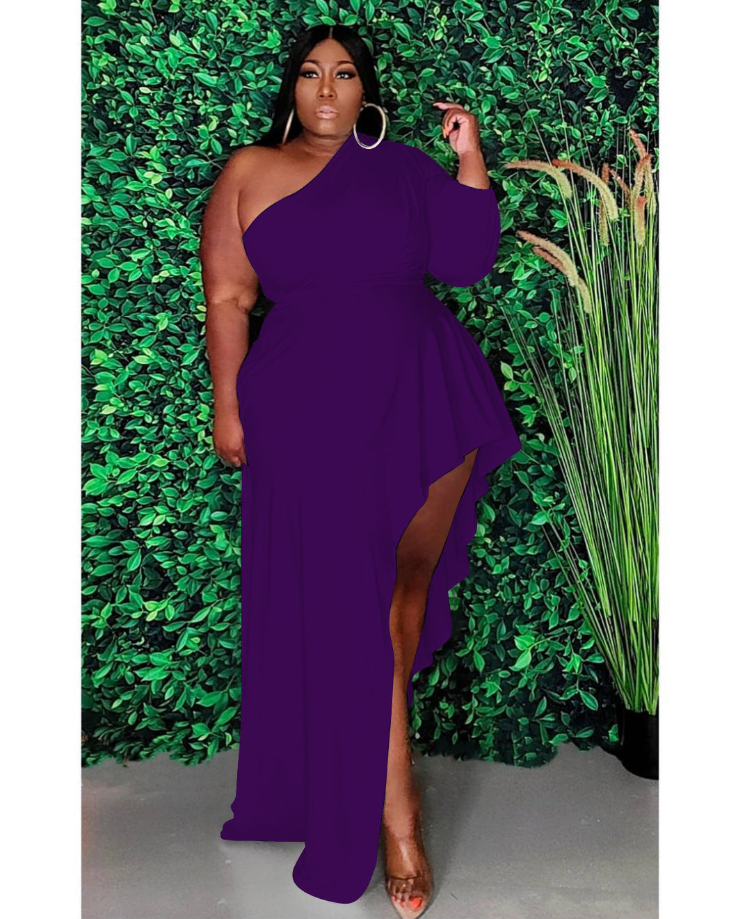 Women's Casual Slanted Shoulder Long Dress