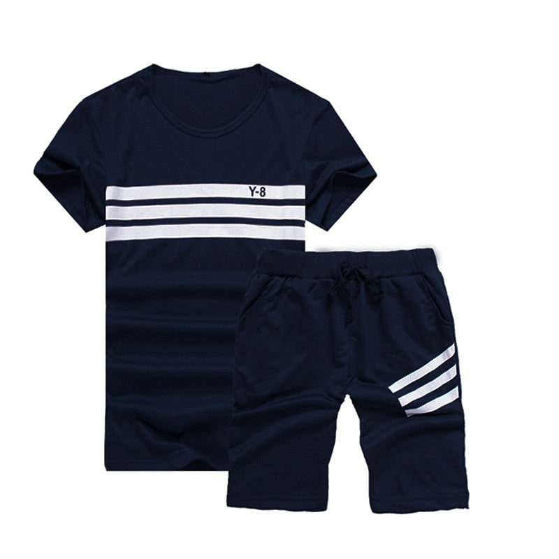 New Men's Short-sleeved T-shirt Suit