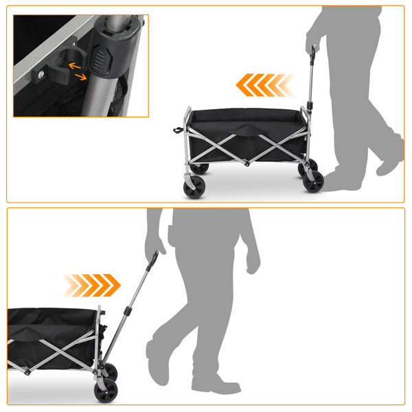 Silver Frame Oxford Cloth Garden Folding Cart ShopWithASmile.com