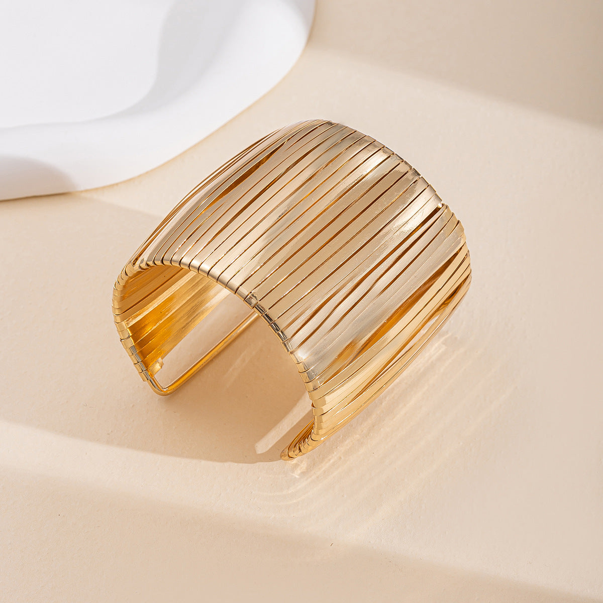 Fashion Wide Surface Alloy Bracelet Glossy ShopWithASmile7.com