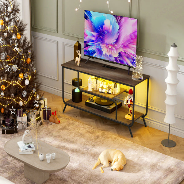 TV Cabinet With Power Socket And LED Lights