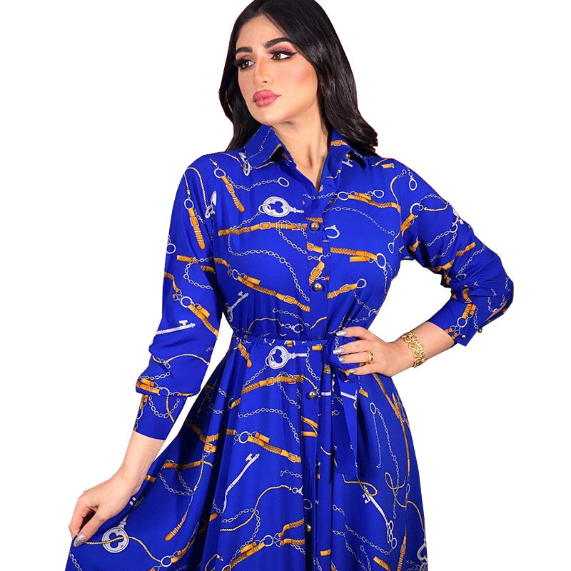 Women's Clothing Southeast Asia Indonesia Retro Print Swing Skirt