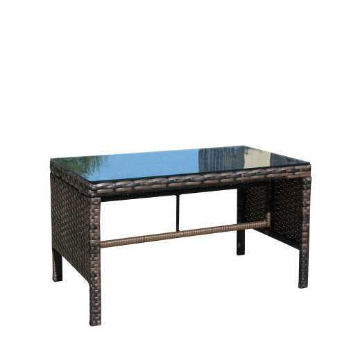 Outdoor Patio Furniture 1 Coffee Table With Clear Tempered Glass ShopWithASmile7.com