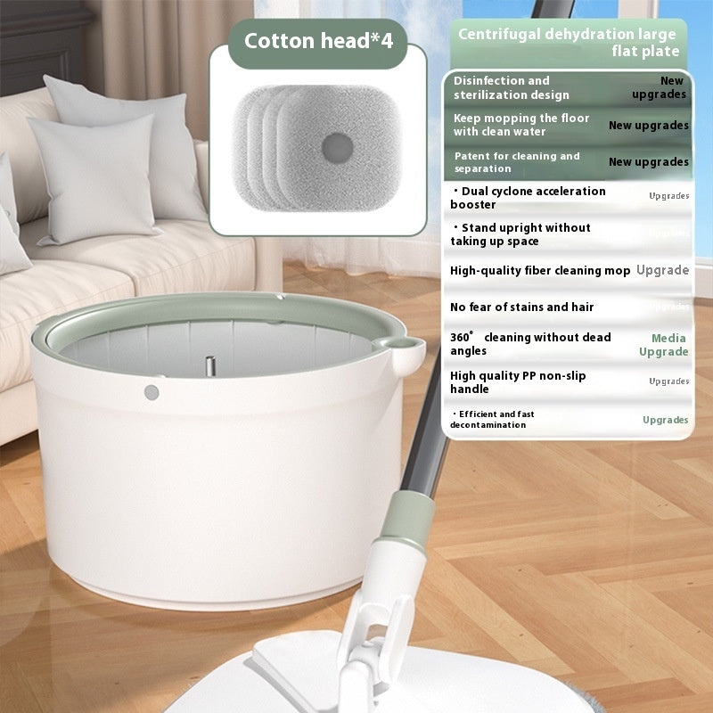 Hand Wash-free Household Cleaning Separation Rotating Flat Plate Mop Bucket