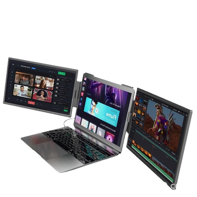14-Inch Portable Dual-Screen Monitor with 1080P Full HD IPS Display, USB & HDMI Connectivity, LED Backlight, Ultra-Slim Wall-Mountable Design for Office, Travel, and Gaming