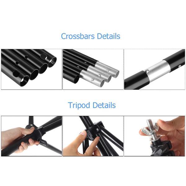 2x3M Photography Backdrop Stand Kit โ Adjustable Support Frame with 3 Clips & Carrying Case
