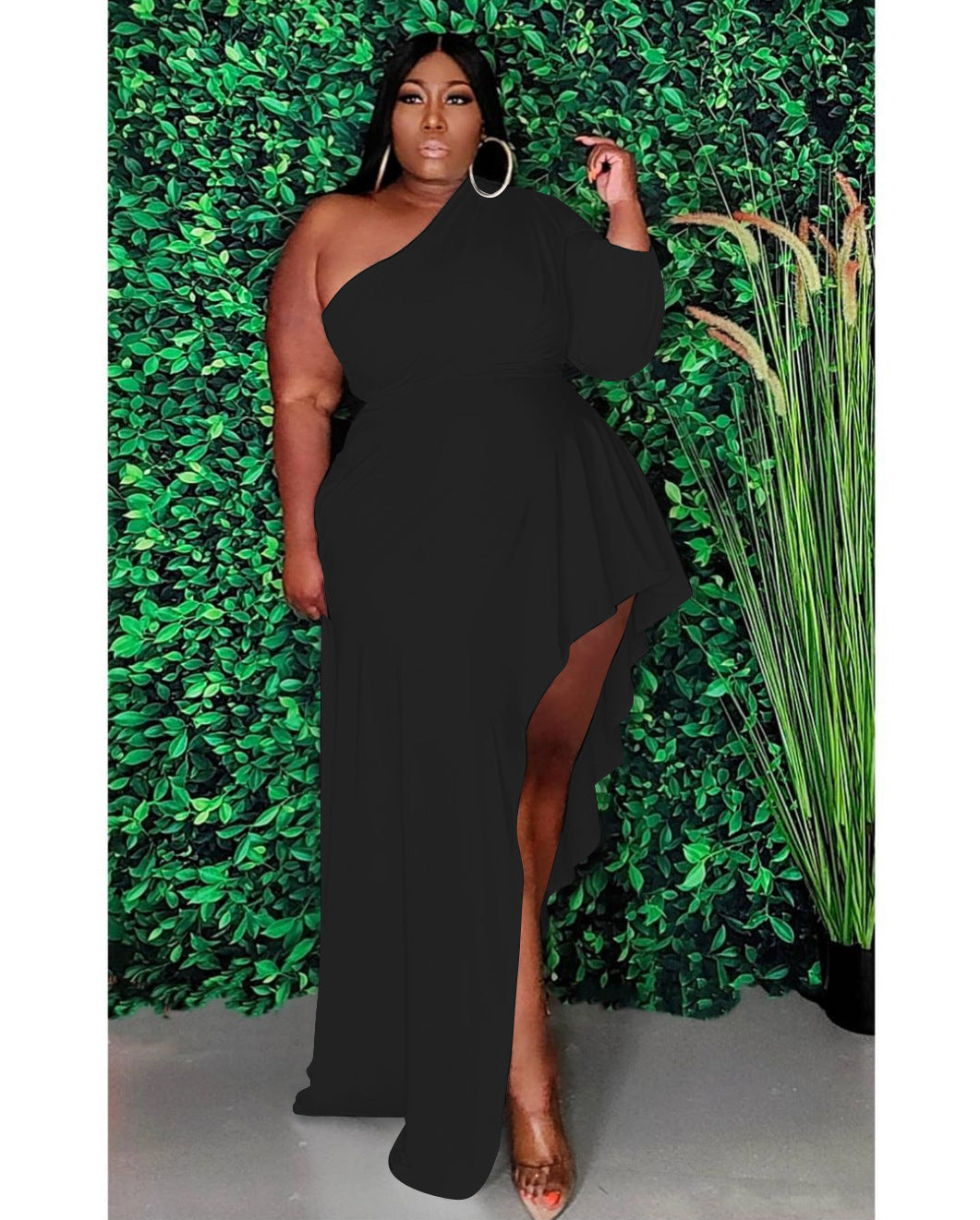 Women's Casual Slanted Shoulder Long Dress