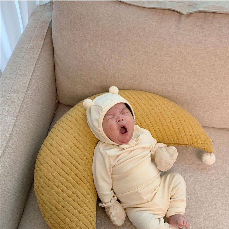 Ins Cotton Fur Ball Moon Pillow Cushion Baby Removable And Washable Breastfeed Pillow