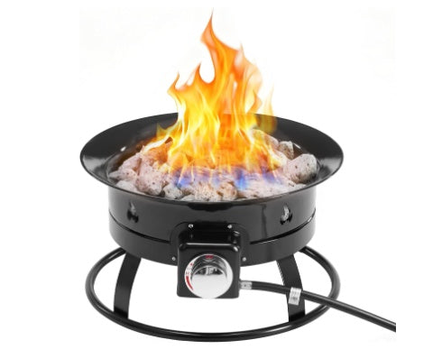 58,000 BTU Outdoor Fire Pit, 19-inch Smokeless Gas Fire Pit, With Cover And Carrying Kit