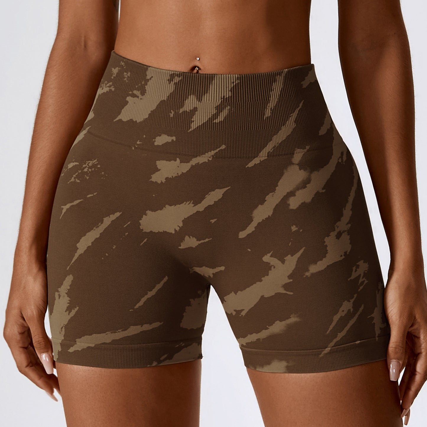 European And American Digital Printing Seamless Yoga Shorts ShopWithASmile7.com