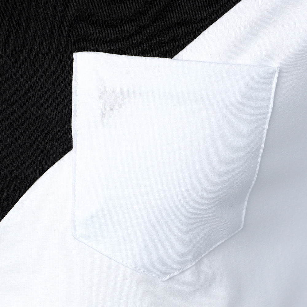 Men's POLO Shirt Three-color Stitching Fashion Lapel