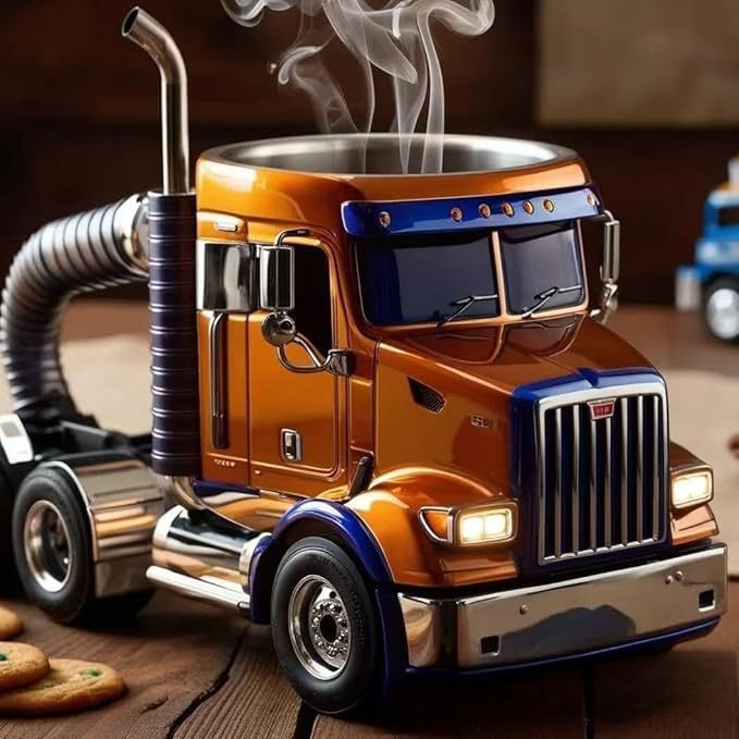 Durable Truck Coffee Mug Semi Truck Handcrafted Coffee Cup Semi-trailer Shaped Semi-Truck Coffee Mugs For Family ShopWithASmile7.com