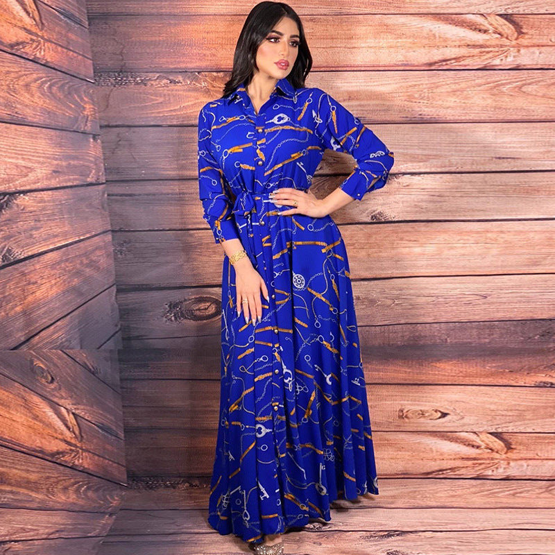 Women's Clothing Southeast Asia Indonesia Retro Print Swing Skirt