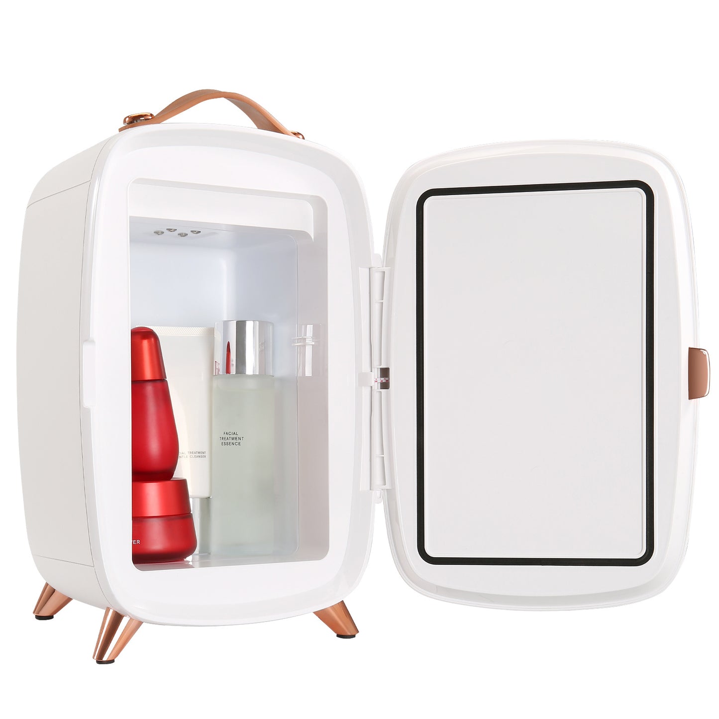 Vevor Mini Fridge For Bedroom, 6L Luxury Skin Care Fridges With Mirror And LED Light, AC DC Cosmetic Fridge For Office Dorm Car, Small Makeup Refrigerator For Beauty Face Mask Beverage Chill, White ShopWithASmile7.com