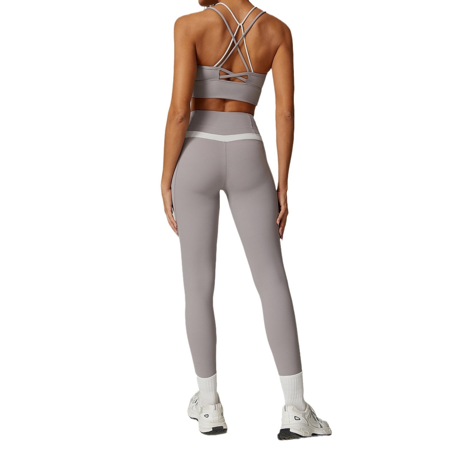 Color Matching Cross Beauty Back Exercise Underwear High Waist Yoga Trousers