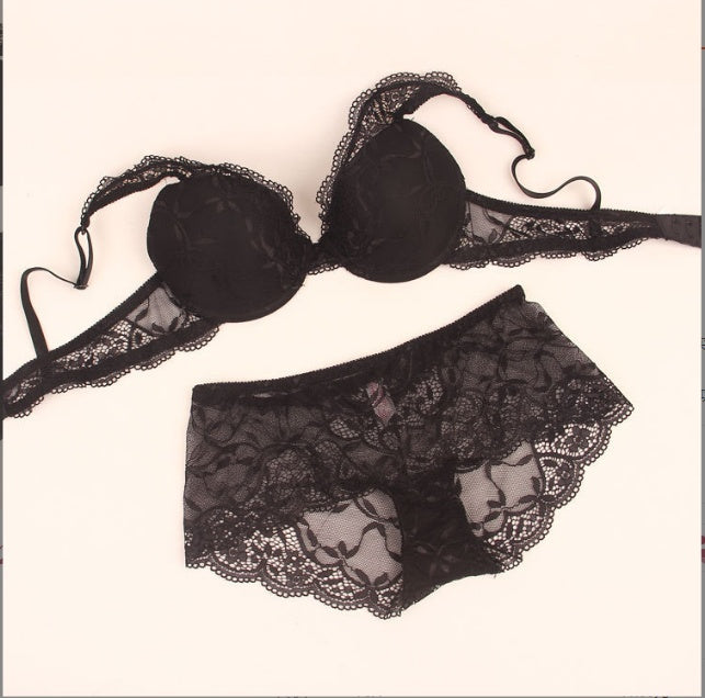 Lace Double Breasted Bra Set Multicolor