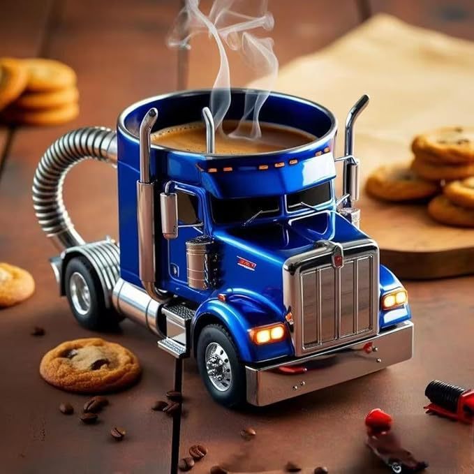 Durable Truck Coffee Mug Semi Truck Handcrafted Coffee Cup Semi-trailer Shaped Semi-Truck Coffee Mugs For Family ShopWithASmile7.com