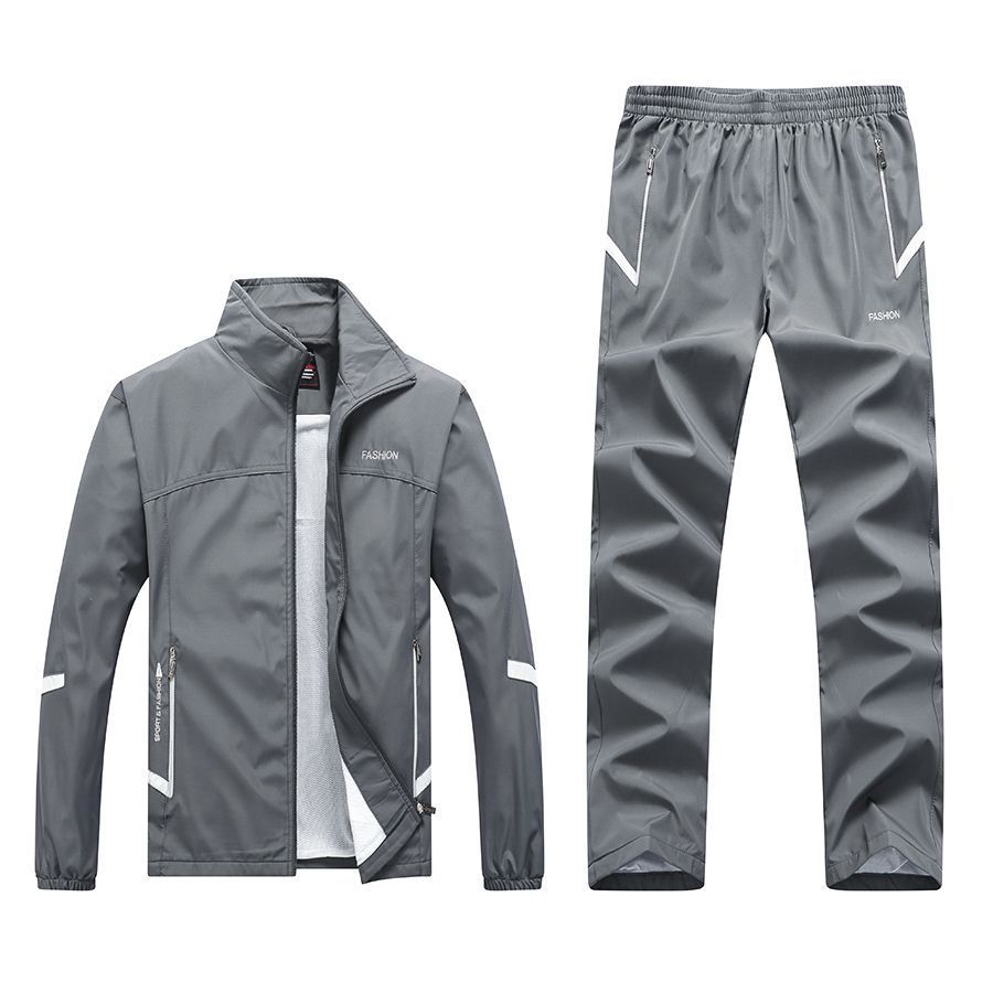 New Spring And Autumn Long-sleeved Casual Sports Suit Men's Middle-aged And Elderly Running Sportswear Dad Outfit