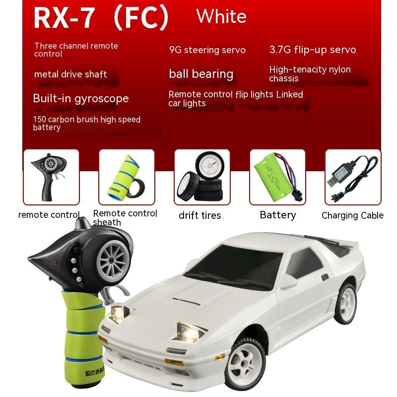 Mazda FC Drift Remote Control Car - White & Red Versions, Plastic Material, Remote Control Car for Youth (15-35 Years)